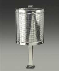 Papelera exterior inoxidable semicircular